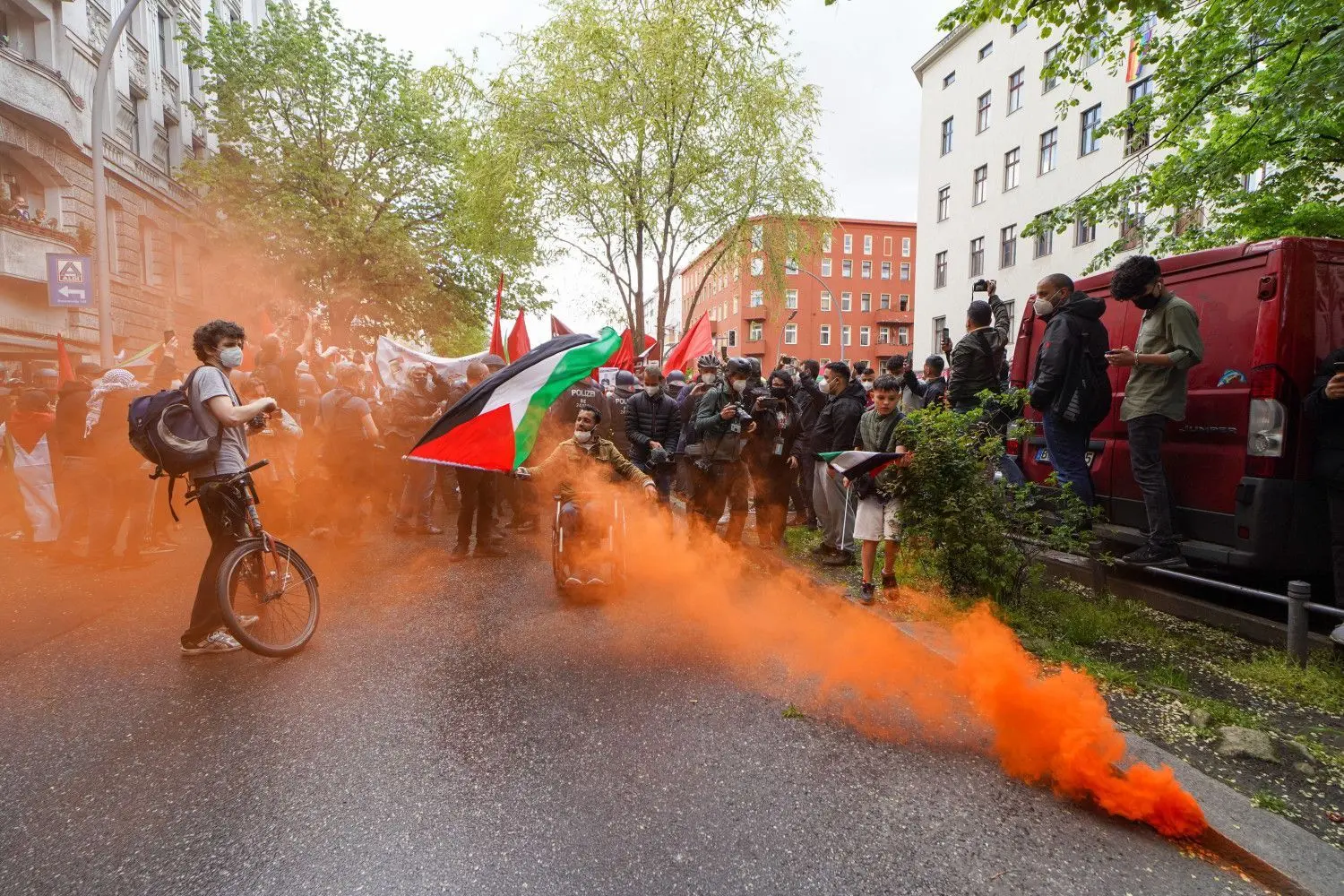 Es kam zu Ausschreitungen bei der pro-palästinensische Demo am Sonnabend in Berlin.