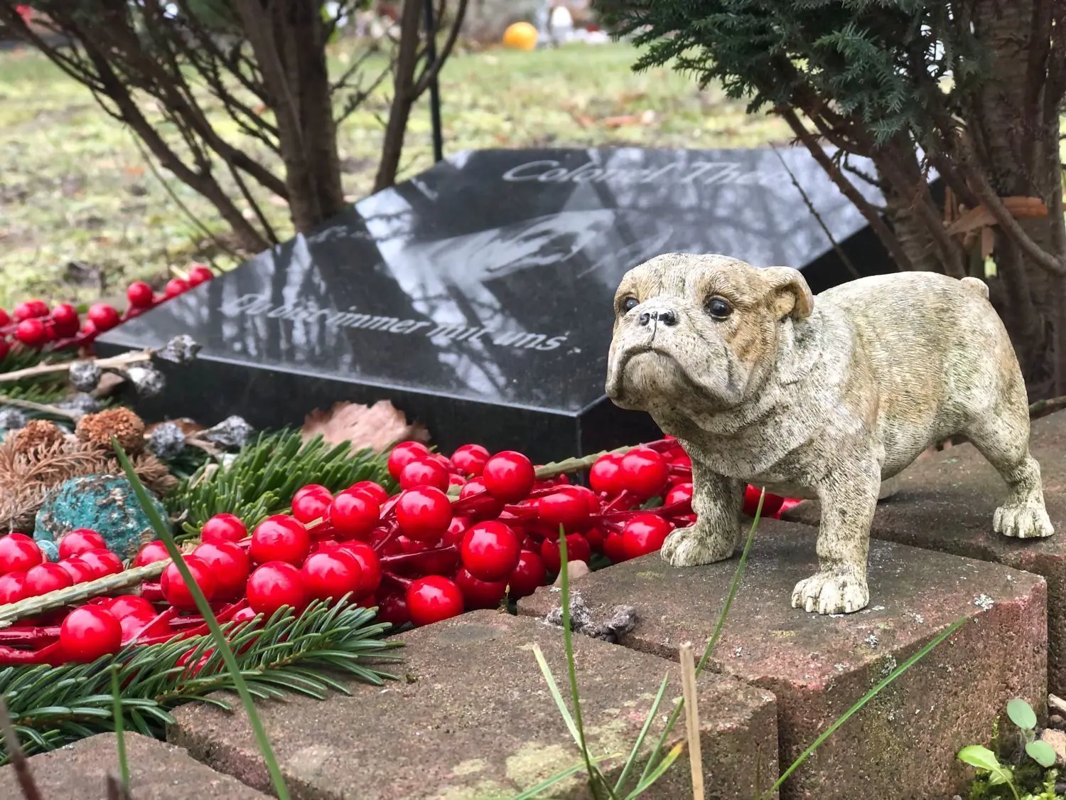Eine Grabstelle auf dem Tierfriedhof Pfötchenhain in Berlin-Reinickendorf: In Oberhavel gibt es solch eine Einrichtung nicht.