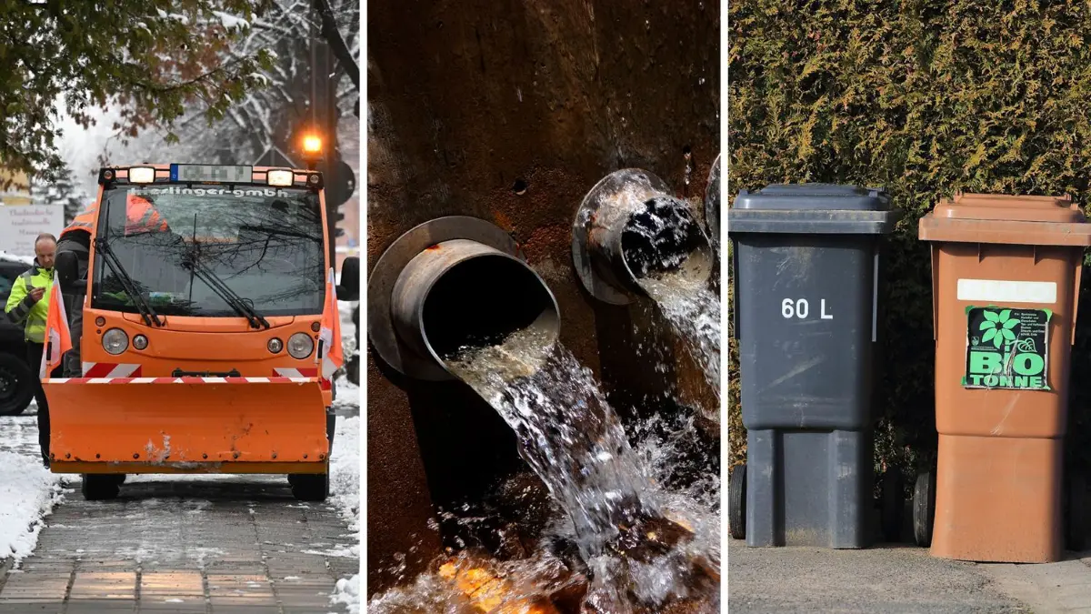 Was ändert sich bei Gebühren und Preisen für Strom, Gas, Abfall, Wasser und Straßenreinigung?
ARCHIV - 01.10.2020, Sachsen, Leipzig: Mehrere volle Mülltonnen für Restmüll stehen an einer Hauswand. Die Müllentsorgung der Menschen in Sachsen-Anhalts Kommunen hat sich nach Angaben einiger Städte und Kreise gebessert. (zu dpa «Leichte Besserung bei Müllentsorgung - Trennung läuft überwiegend gut») Foto: Jan Woitas/dpa-Zentralbild/dpa +++ dpa-Bildfunk +++