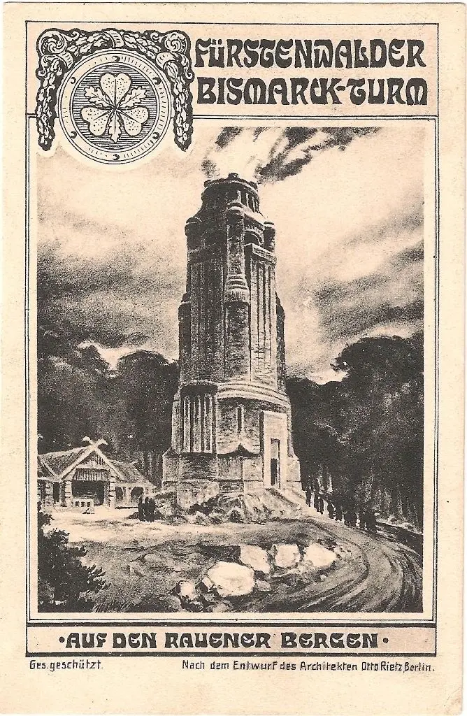 Wurde nie gebaut: Der Bismarck-Turm war 1907 auf einer Karte.