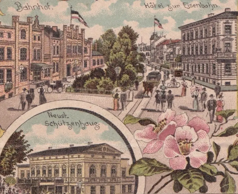 Das Bahnhofsrevier im Ausschnitt einer Karte aus dem Jahr 1900.