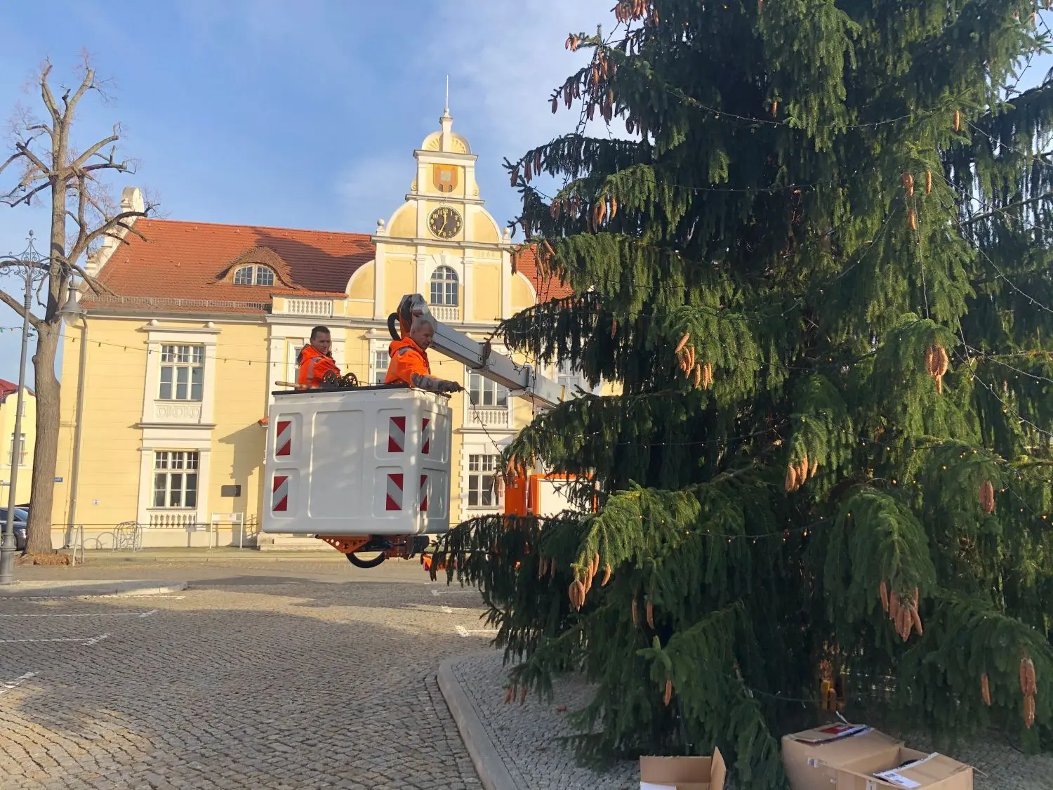 Festlich: Die Beleuchtung des Weihnachtsbaumes in Fürstenberg hat die Bürgervereinigung gespendet.