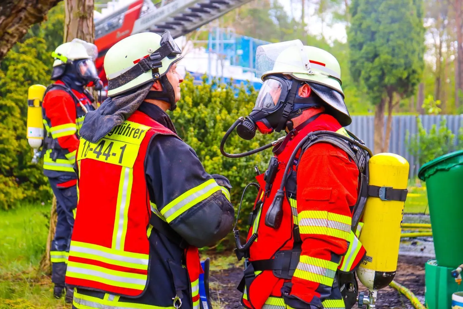 Feuerwehr: Lagebesprechung in Zehdenick.