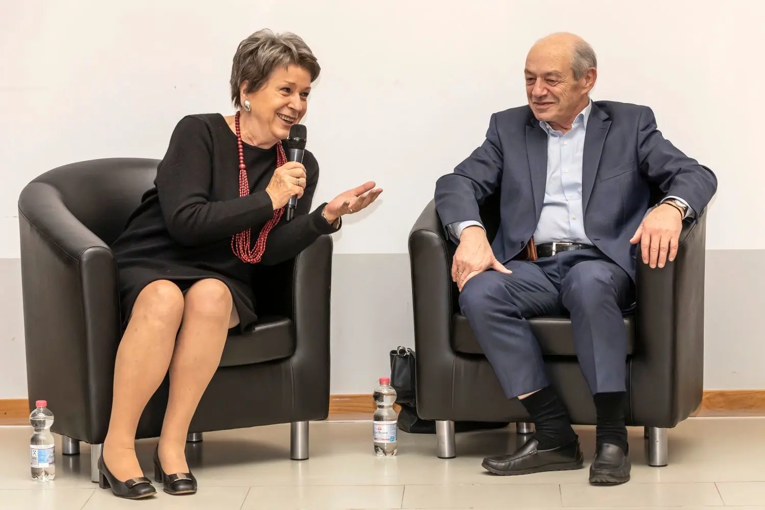 Die polnischen Kosmetik-Millionäre Irena Eris und Henryk Orfinger waren zu Gast an der Europa-Universität Viadrina.