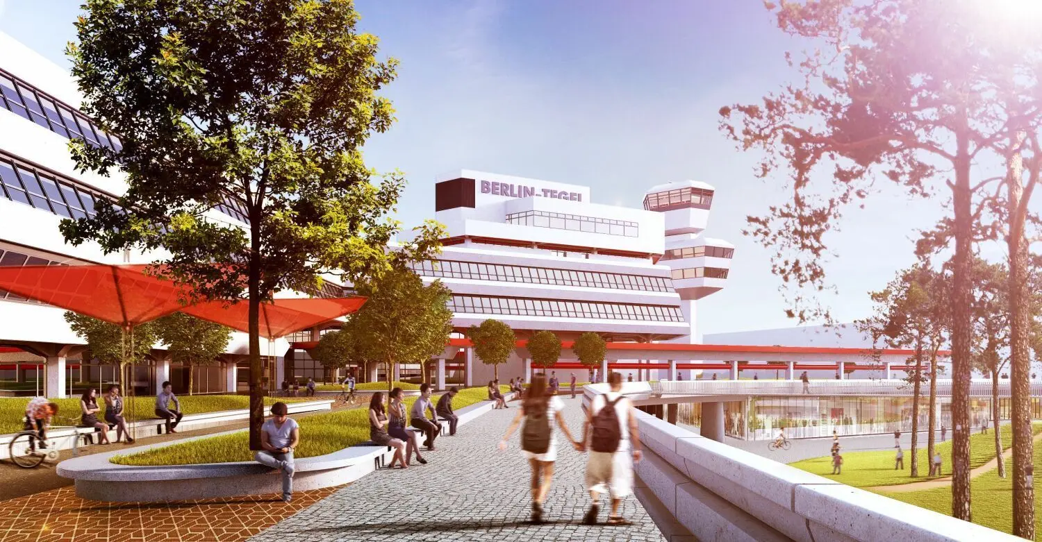Quartier der Zukunft: So soll der ehemalige Flughafen Berlin-Tegel in ein paar Jahren aussehen.