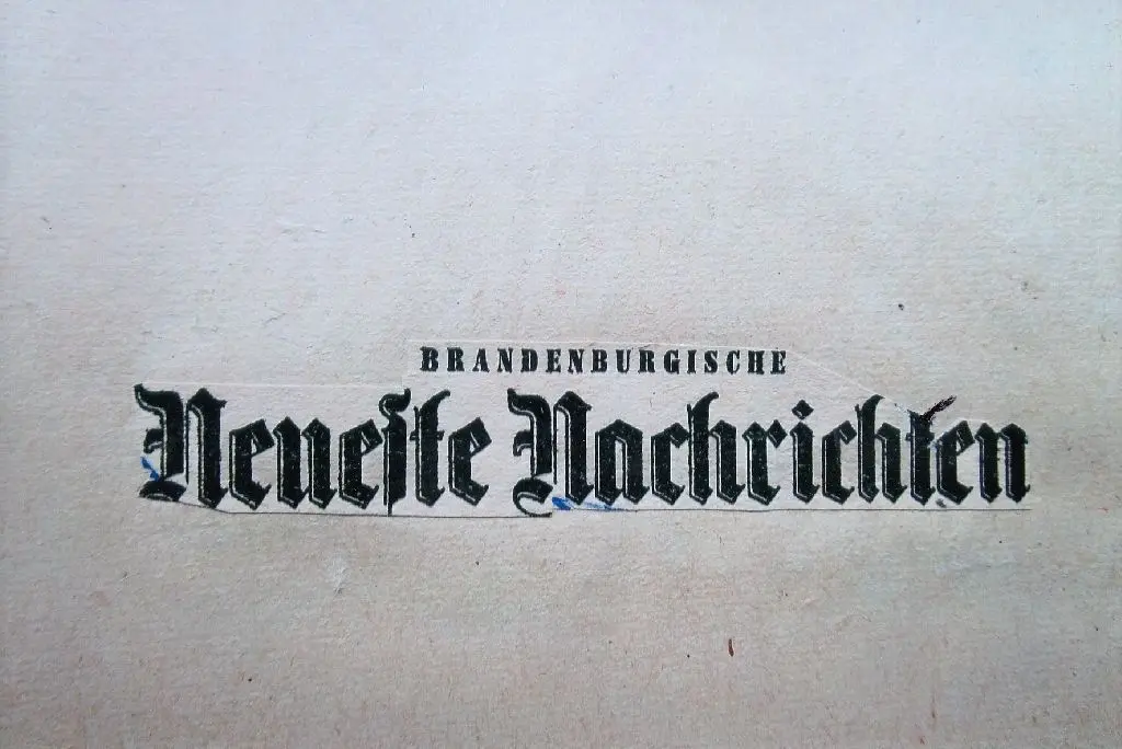 Der Kopf der "Brandenburger Neuste Nachrichten".