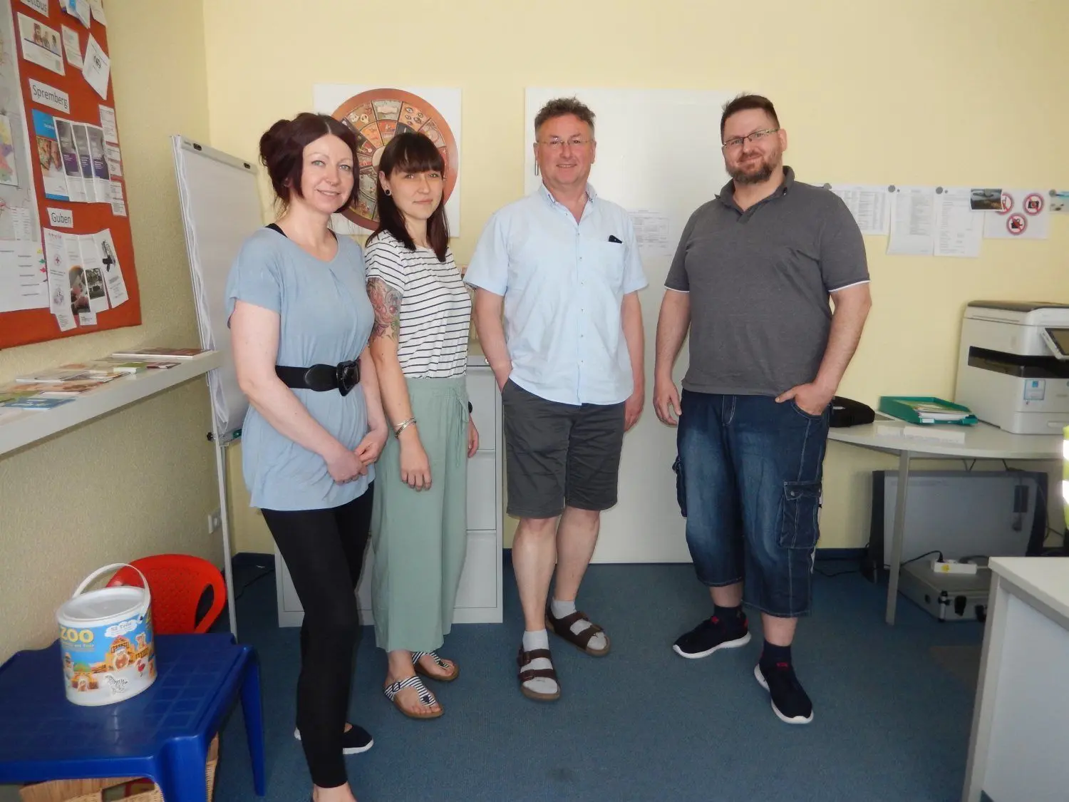 Das Team der Suchtberatung Forst: Christin Rattay, Liza Kölling, Leiter Michael Leydecker und Jens Hanschkatz (v.l.n.r.)