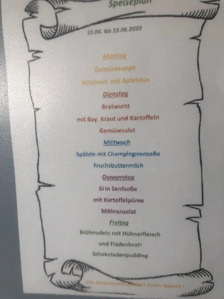 Der Speiseplan: ein Tag Fisch, ein Tag Fleisch, ein Tag Eintopf...