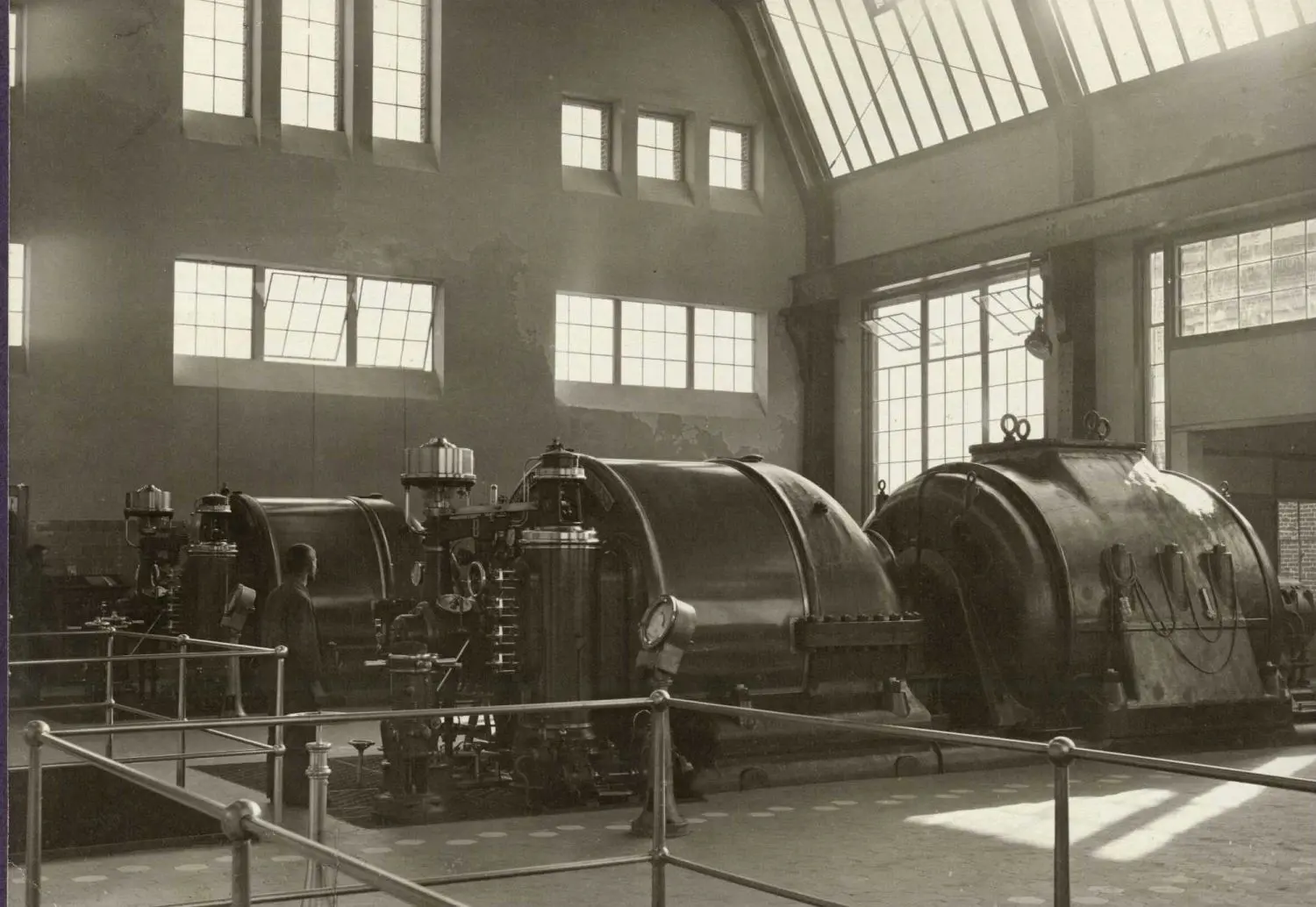 Innenleben: Bis zu neun Turbinen erzeugten von 1909 bis 1965 aus Wasserdampf Strom.