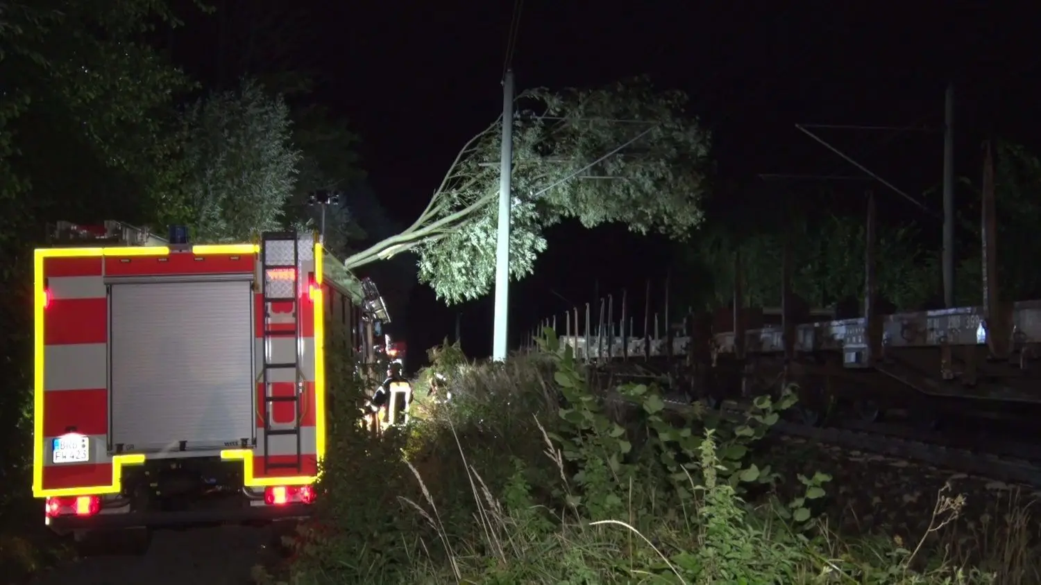 Ein Baum in der Oberleitung der RE1 Strecke Berlin Magdeburg führte in Brandenburg an der Havel zu massiven Verspätungen bei der Bahn.