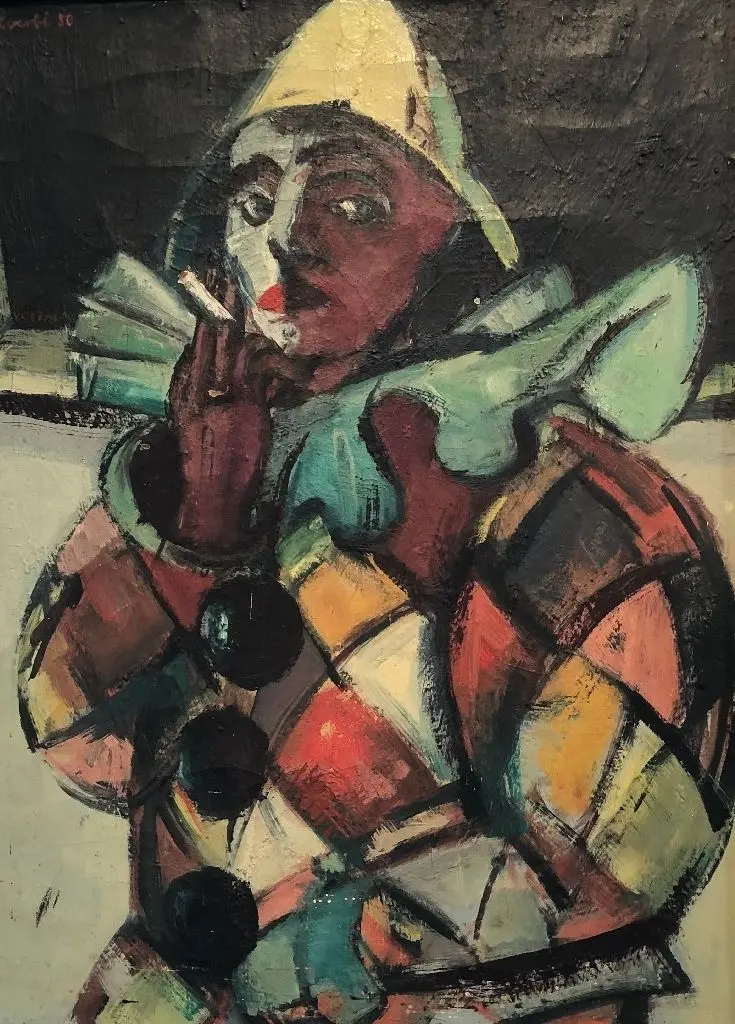Selbstbildnis als Clown: Die Künstlerin malte es 1980 (Öl auf Leinwand).
