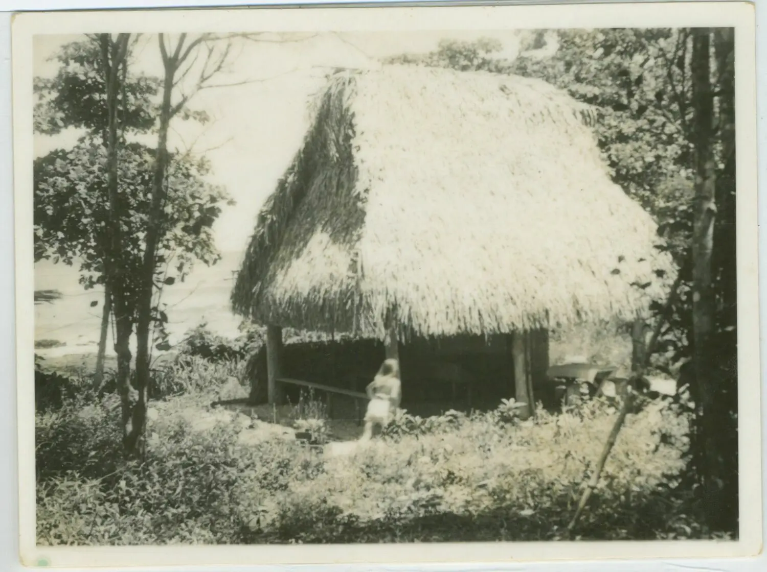 Das erste Haus von Olof und Karen Wessberg in Costa Rica. Karen ist im Vordergrund zu erkennen.