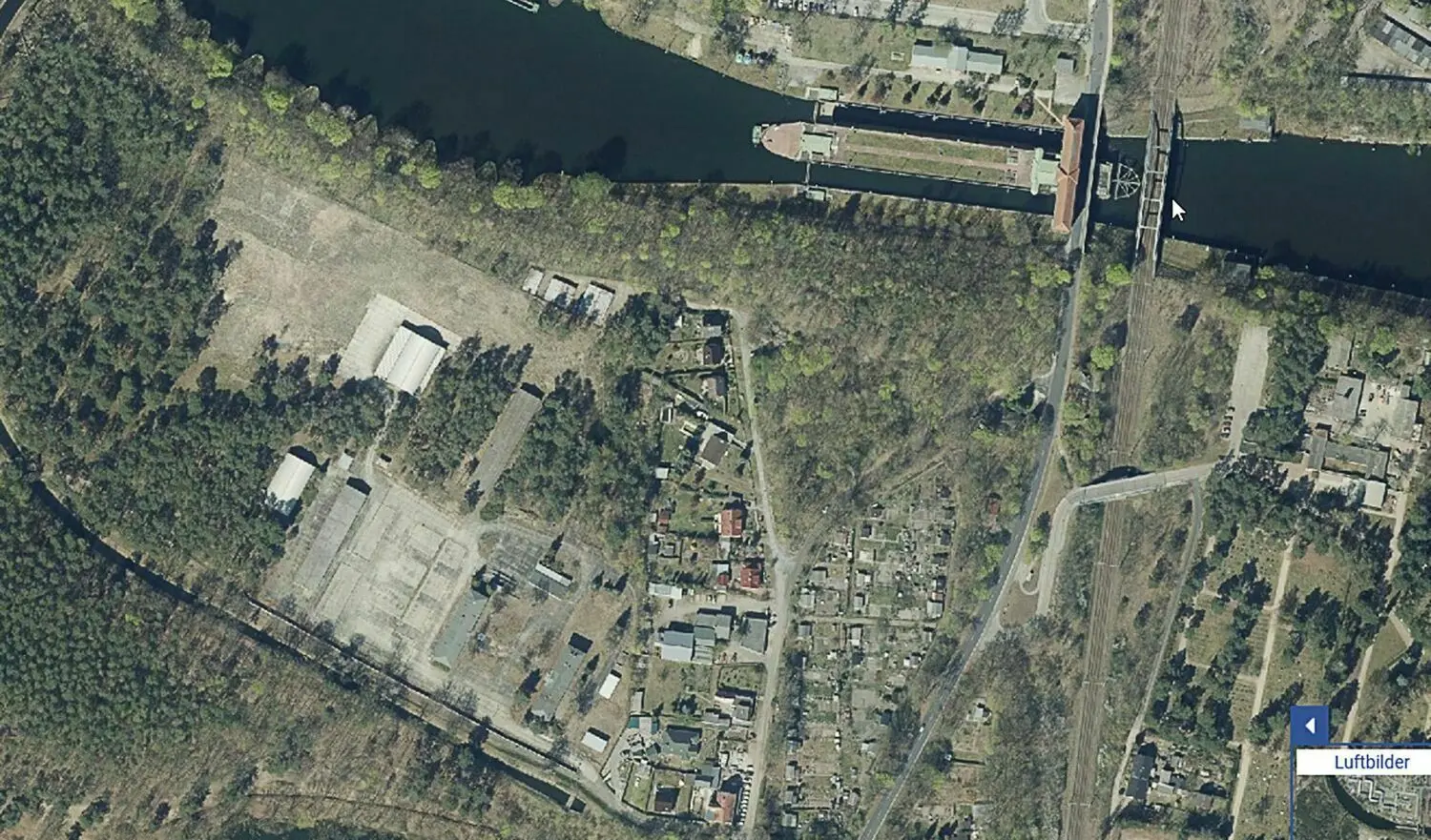 Eisenhüttenstadt, Screenshot vom Brandenburg Viewer, Unterschleuse