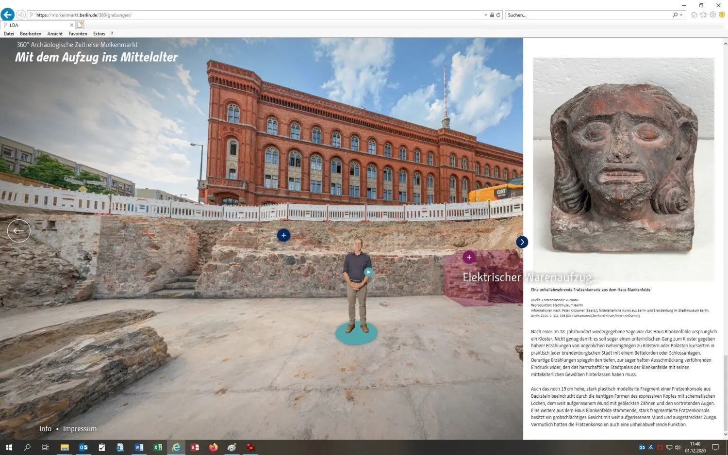 Spurensuche am Roten Rathaus:  Archäologe Michael Malliaris vor Ort am Molkenmarkt.