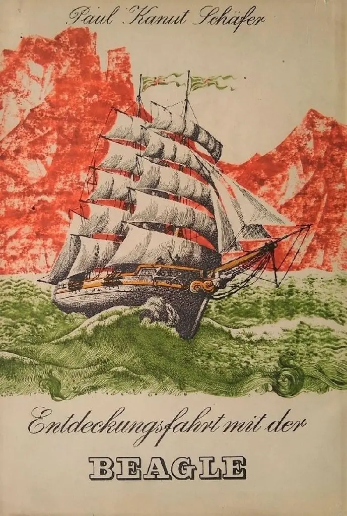 Prämierte Diplomarbeit: das Buch "Entdeckungsfahrt mit der Beagle" (1962) mit Illustrationen von Gerhard Preuß