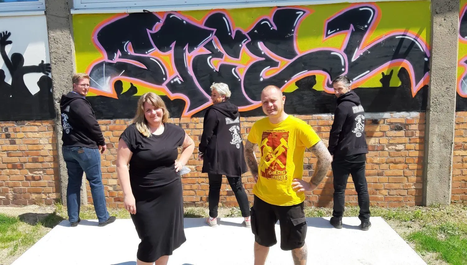 Kämpfen für den Club Steelbruch: Clubbetreiber Maria und Thomas Zimmermann (vorn) sowie Sebastian Rüter, Christiane Barcikowski und Uwe Adler (alle drei SPD).