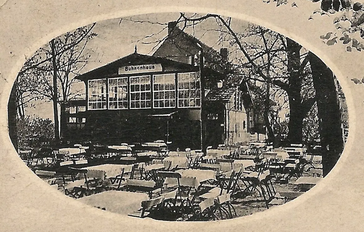 Das Buhnenhaus in Brandenburg an der Havel laut 1938 abgestempelter Ansichtskarte.