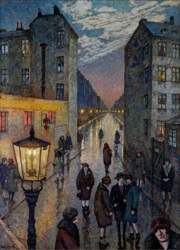 Neben dem "Paradies": Das Ölgemälde "Großstadtwinkel" von 1929 zeigt Prostituierte, die auf Freier warten.