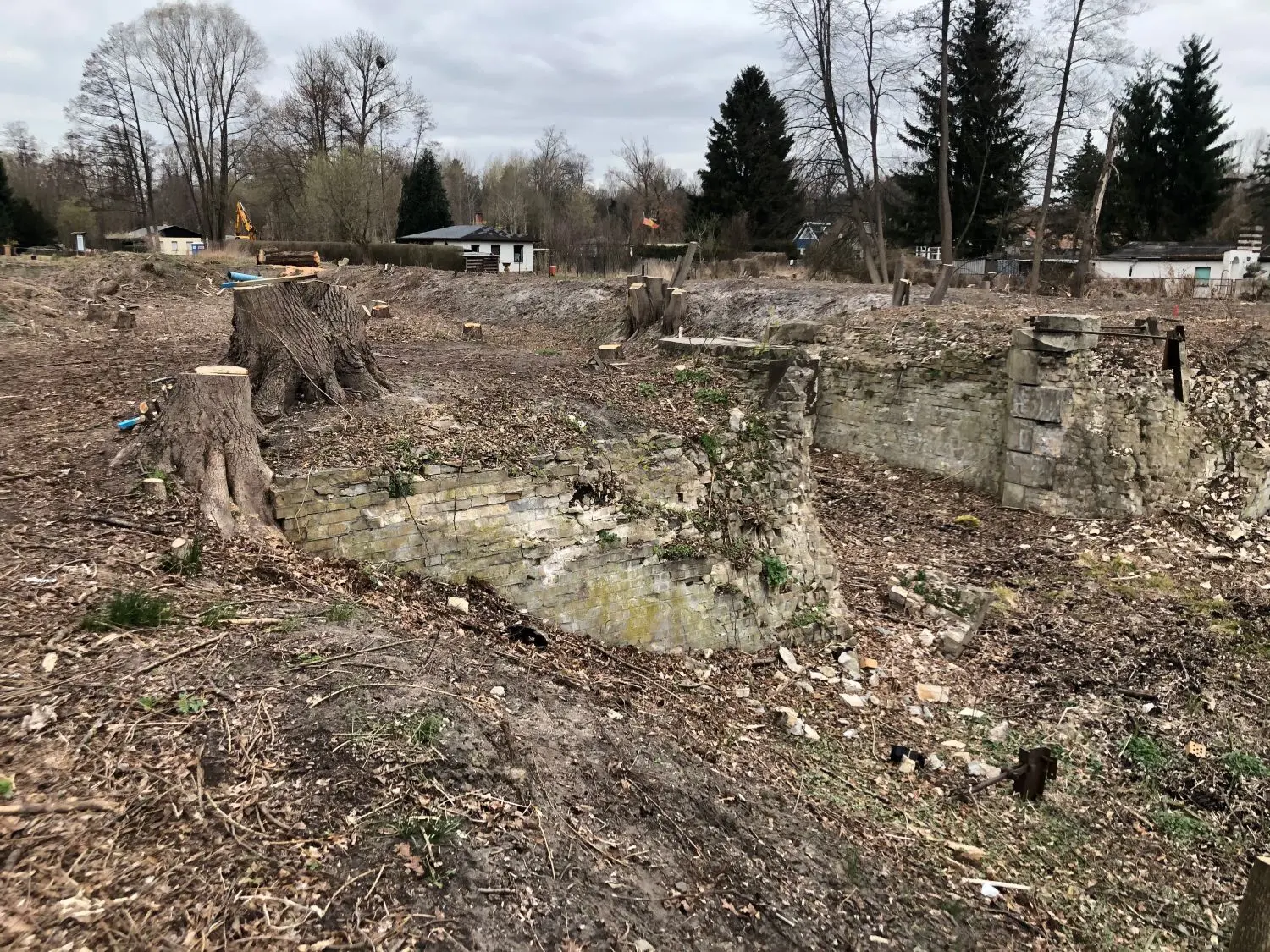 Für den Wiederaufbau der Schleuse Friedenthal wurden zu Jahresbeginn Bäume gefällt. In zwei Jahren soll die Schleuse in Betrieb gehen.
