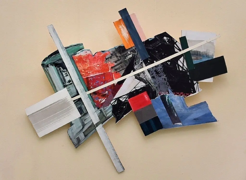 Collage in Mischtechnik: Die Arbeit von Patrick Mangnus aus den Niederlanden ist auf dem Lebuser Oderberg zu sehen.