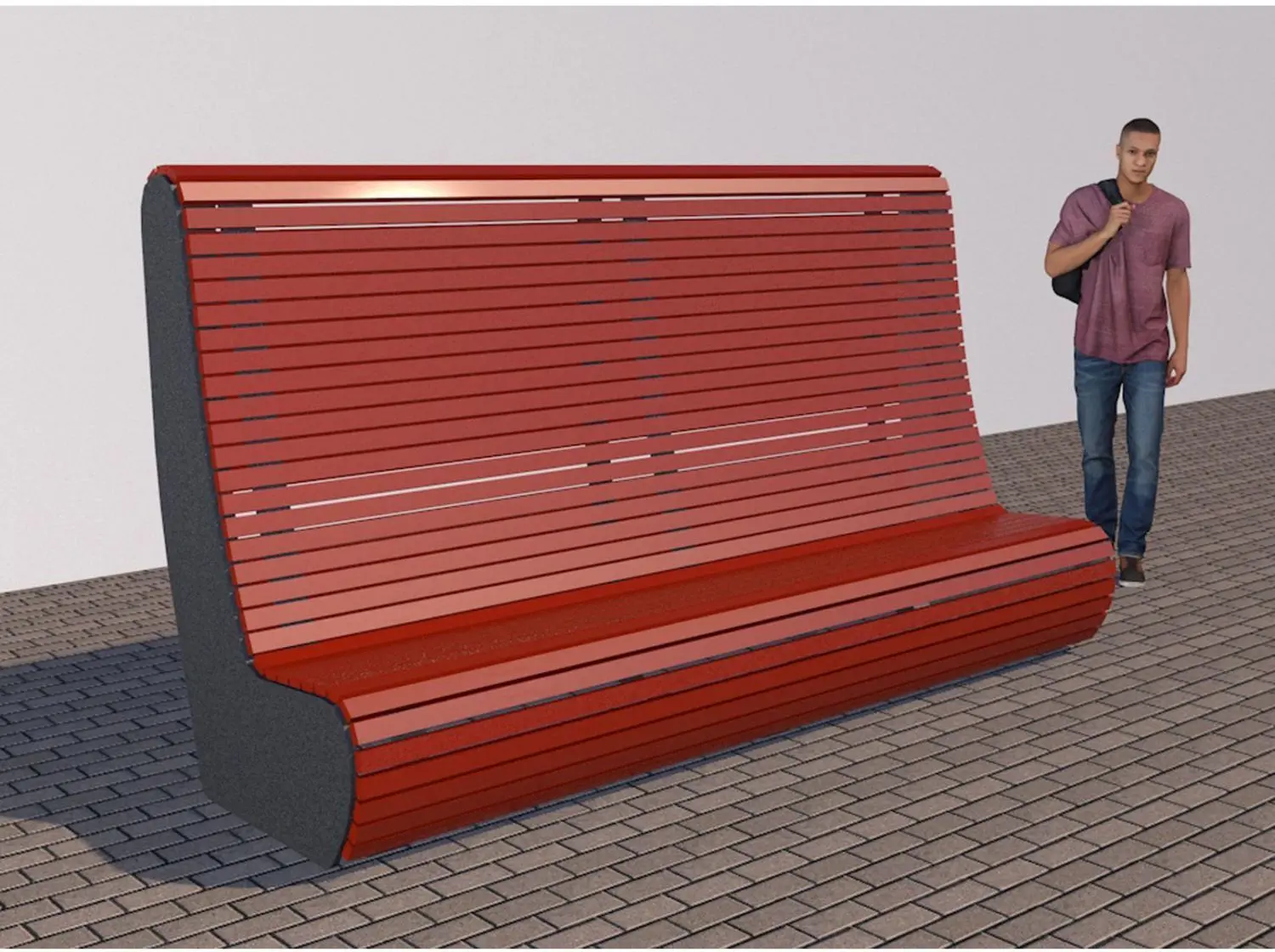 Wie eine Skulptur: Die hohe Rückenlehne dient als Schutz zur Straße. Gleichzeitig soll eine darin versteckte Zwitscherbox gegen den Verkehrslärm anzwitschern