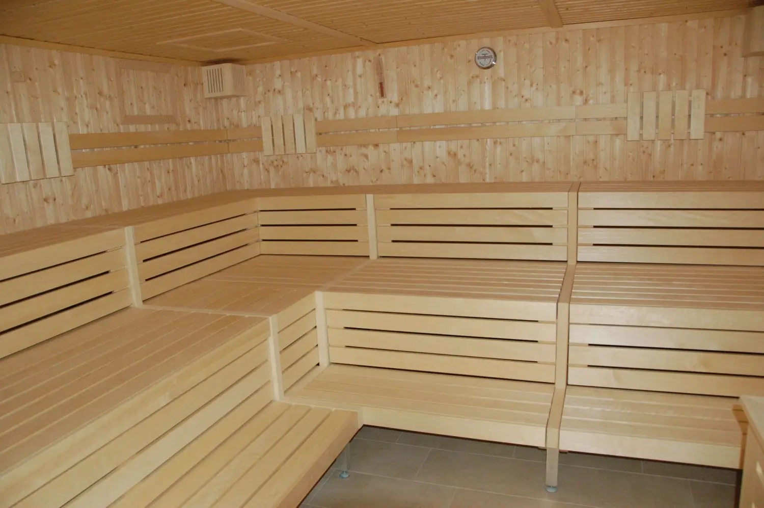 Wegen Corona noch nie benutzt: die Finnische Sauna im Keller des Kurmittelhauses Bad Freienwalde: