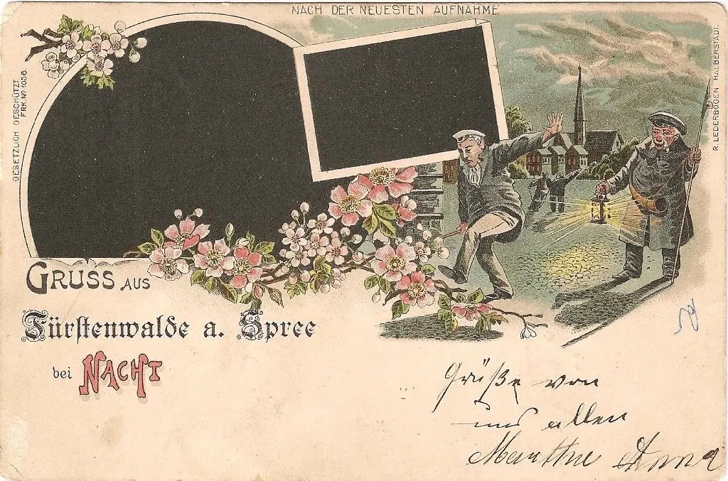 Ein Scherz-Gruß: Die älteste Fürstenwalder Ansichtskarte aus dem Bestand des Museums ist von 1897.