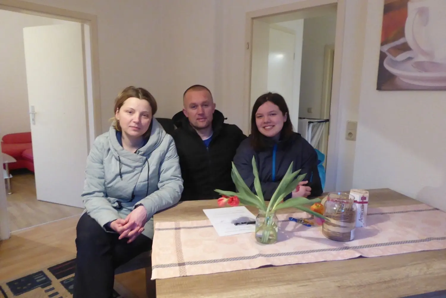 Mama Irena, Valery und Nastja haben in Reetz eine Notunterkunft bezogen.