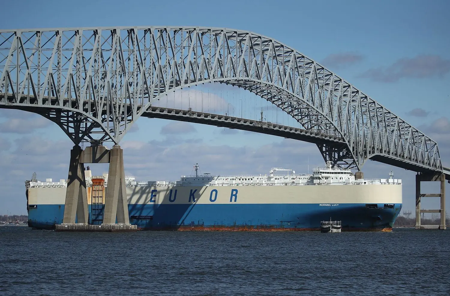 Die Francis-Scott-Key-Brücke in Baltimore. Dort hat sich am Dienstagmorgen ein Unglück mit einem Schiff vereignet.