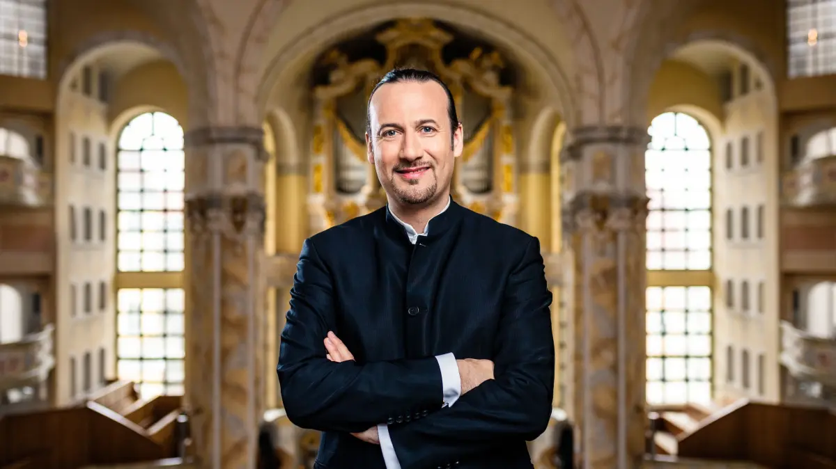 Dresden. Matthias Grünert, Kantor der Dresdner Frauenkirche. Foto vom 17.04.2018 Foto: Thomas Schlorke, Pressefoto