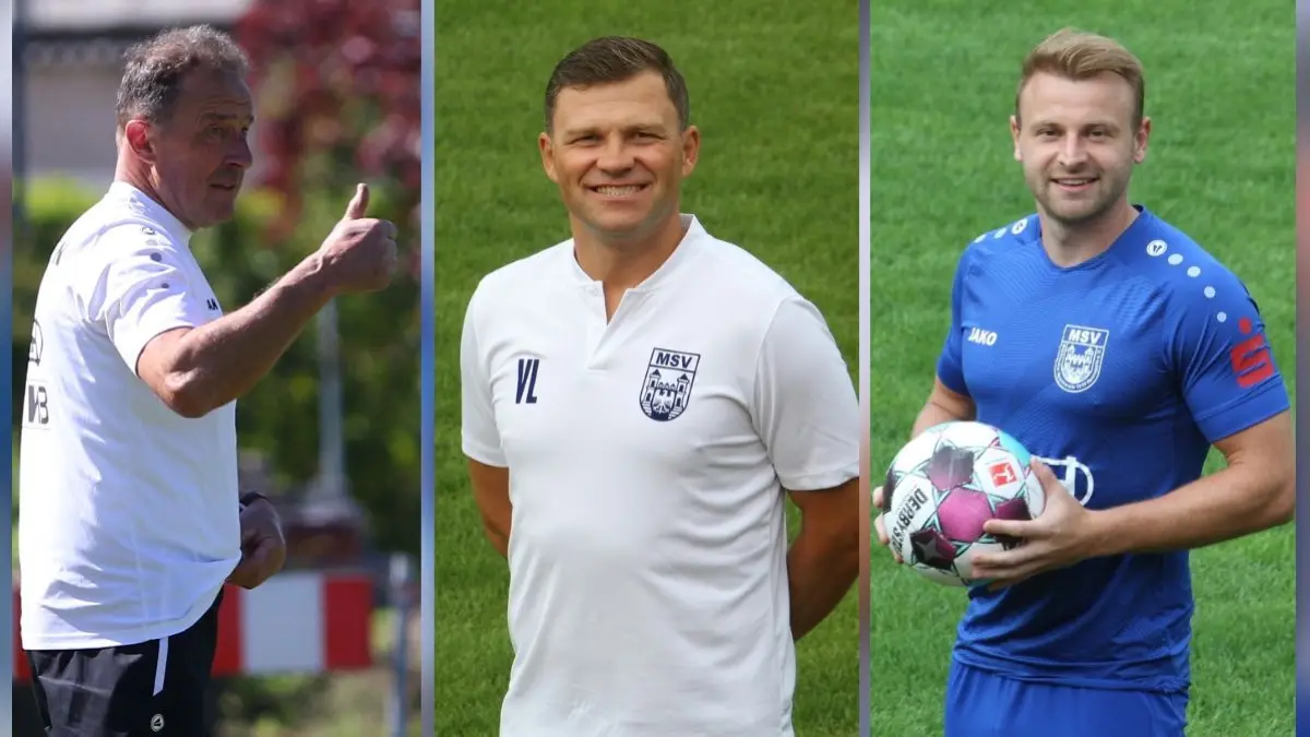 Fußball Brandenburgliga MSV Neuruppin Trainer Volkmar Rechenberg, Vadim Logins, Marcus Lemke