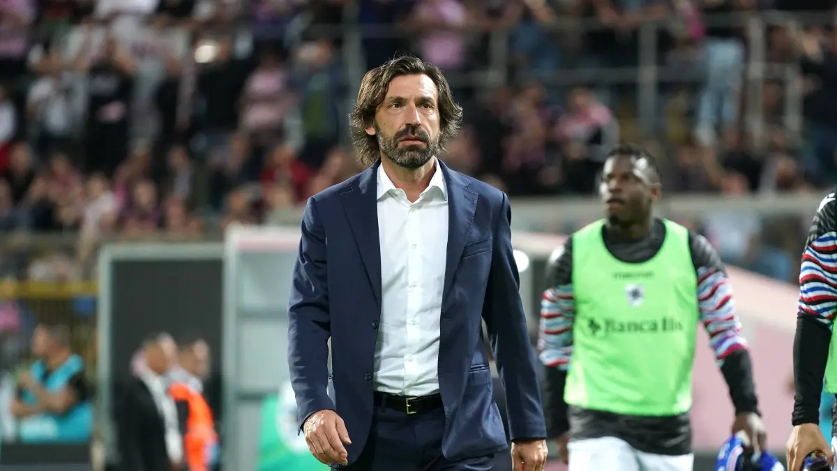 Palermo v Sampdoria — Serie B Playoffs Andrea Pirlo, head coach of UC Sampdoria, is watching the Play–off Serie B BKT ma: Palermo v Sampdoria - Serie B Playoffs Andrea Pirlo, head coach of UC Sampdoria, is watching the Play-off Serie B BKT match between Palermo FC and UC Sampdoria in Palermo, Italy, on May 17, 2024 Palermo Italy PUBLICATIONxNOTxINxFRA Copyright: xGabrielexMaricchiolox originalFilename:maricchiolo-palermof240517_npJSb.jpg