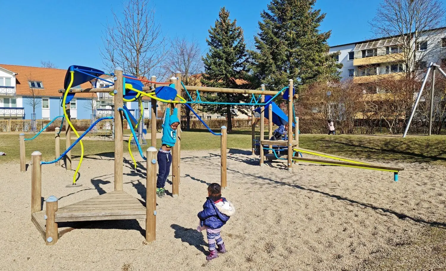 Pläne für „Stadtspielplatz für Generationen“: Diese Kletteranlage ist die Attraktion des Seelower Stadtspielplatzes.