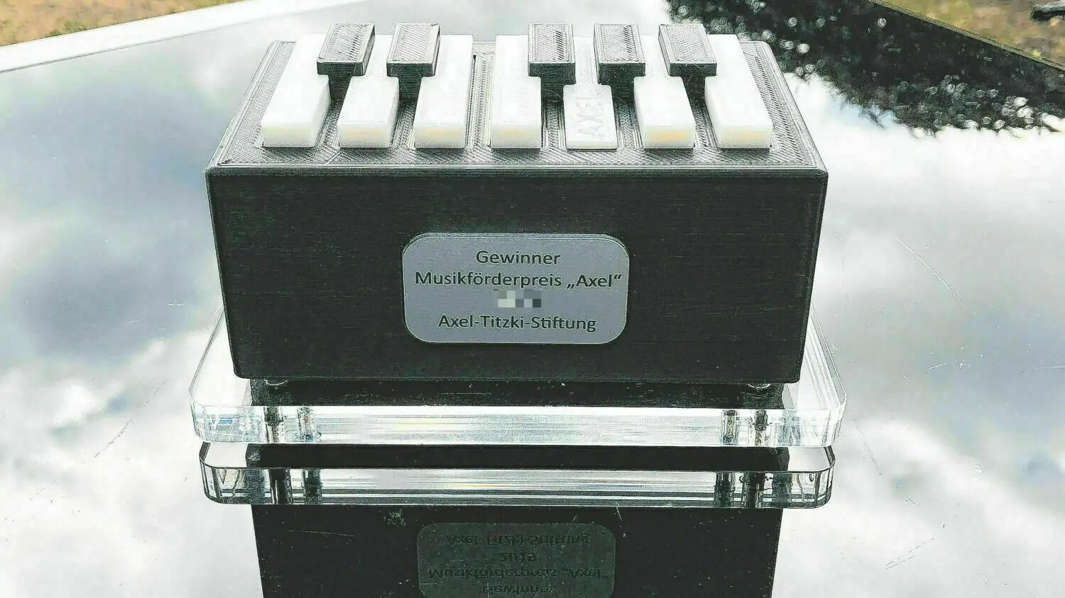 So sieht der „Axel“, der Musikförderpreis der Axel-Titzki-Stiftung, aus.