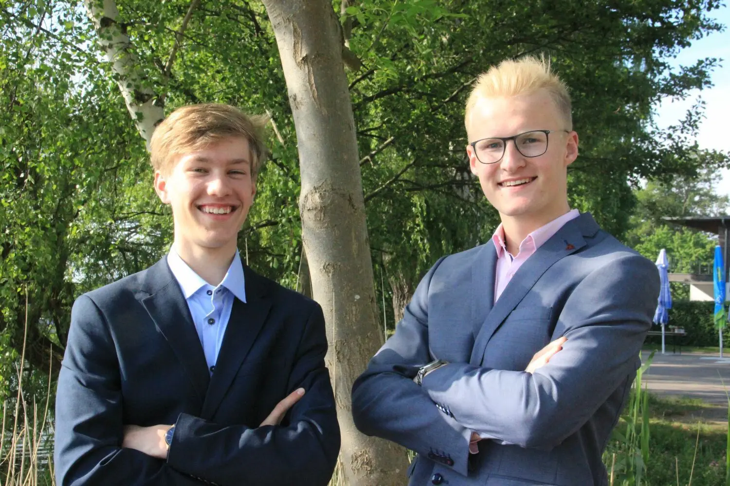 Jonas Grünberg und Julian Erfurth (von links) sind Podcaster und haben das Unternehmen „SMM Social Media Management“ gegründet.