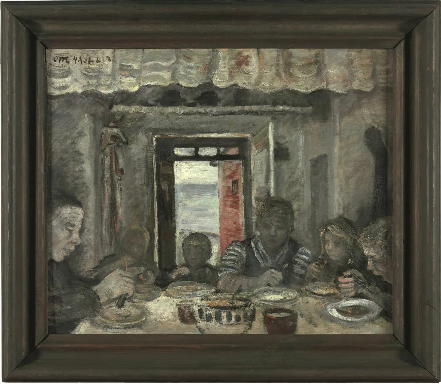 Die „Fischerfamilie auf Rügen“ malte Otto Nagel im Jahr 1937. Öl auf Sperrholz, 50,7 x 60,8 cm (Ausschnitt)
