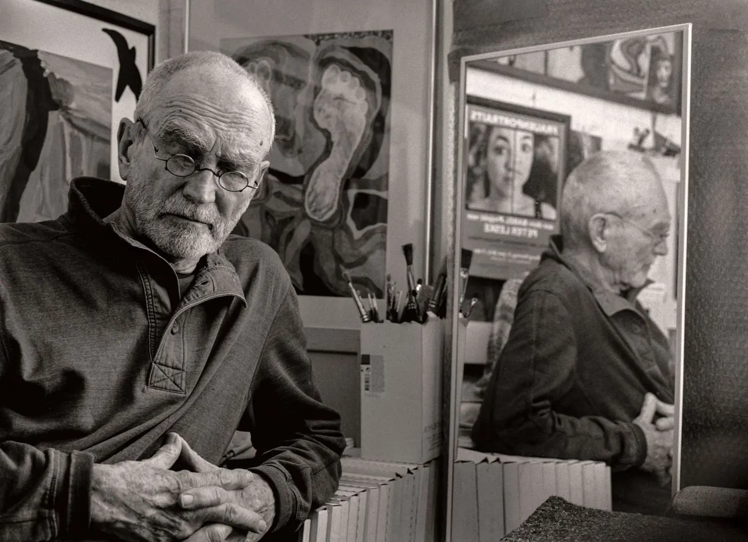 Fotograf Peter Leske im Atelier, 2019
