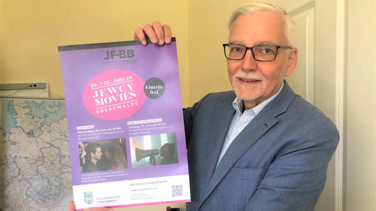 Vorfreude aufs Deutsch-Jüdische Filmfestival: Friedemann Gillert vom Freundeskreis Israel in Eberswalde ist froh darüber, dass zwei Filme auch in der Kreisstadt des Barnim gezeigt werden können.