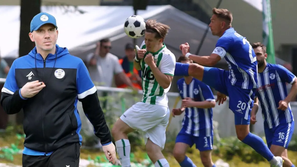 Trainer Robert Pocrnic (links) und Kapitän Vincent Lipp (rechts/im Spiel gegen Alt Ruppin) verlassen den FSV Bernau.