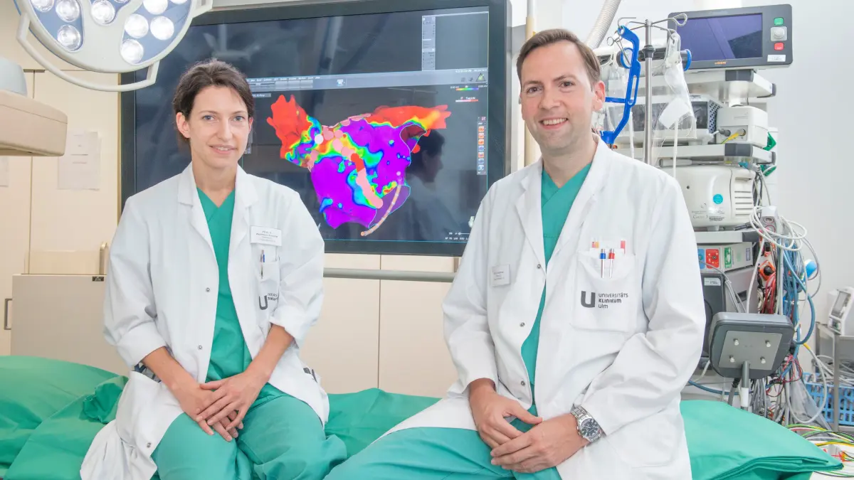 Hochkomplexe Eingriffe am Herzen sind ihr Alltag: PD Dr Karolina Weinmann-Emhardt und Dr. Carlo Bothner.