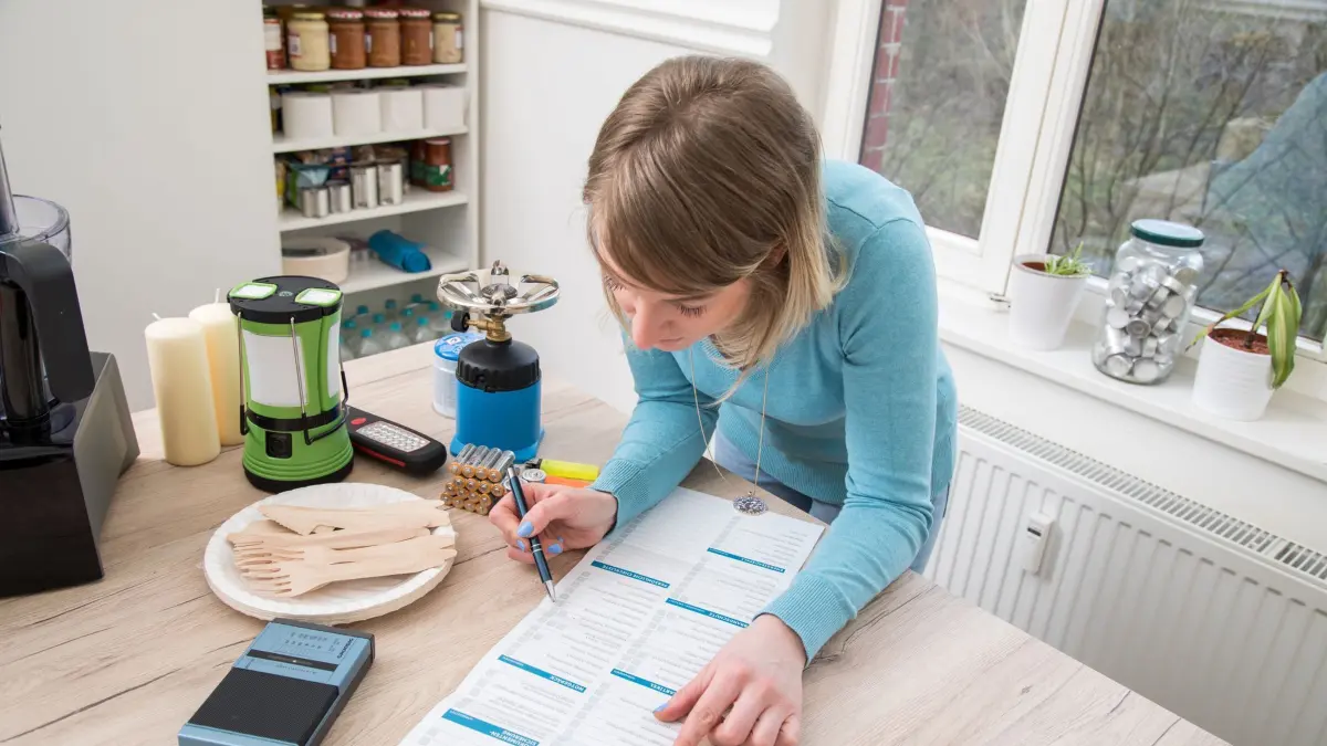 Checkliste für Notsituationen: ILLUSTRATION - Neben ausreichend Lebensmitteln und Trinkwasser sollte auch an eine Notapotheke und wichtige Dokumente gedacht werden. (zu dpa: «Hochwasser naht: Was jetzt wichtig ist») Foto: Christin Klose/dpa-mag - Honorarfrei nur für Bezieher des Dienstes dpa-Magazin +++ dpa-Magazin +++