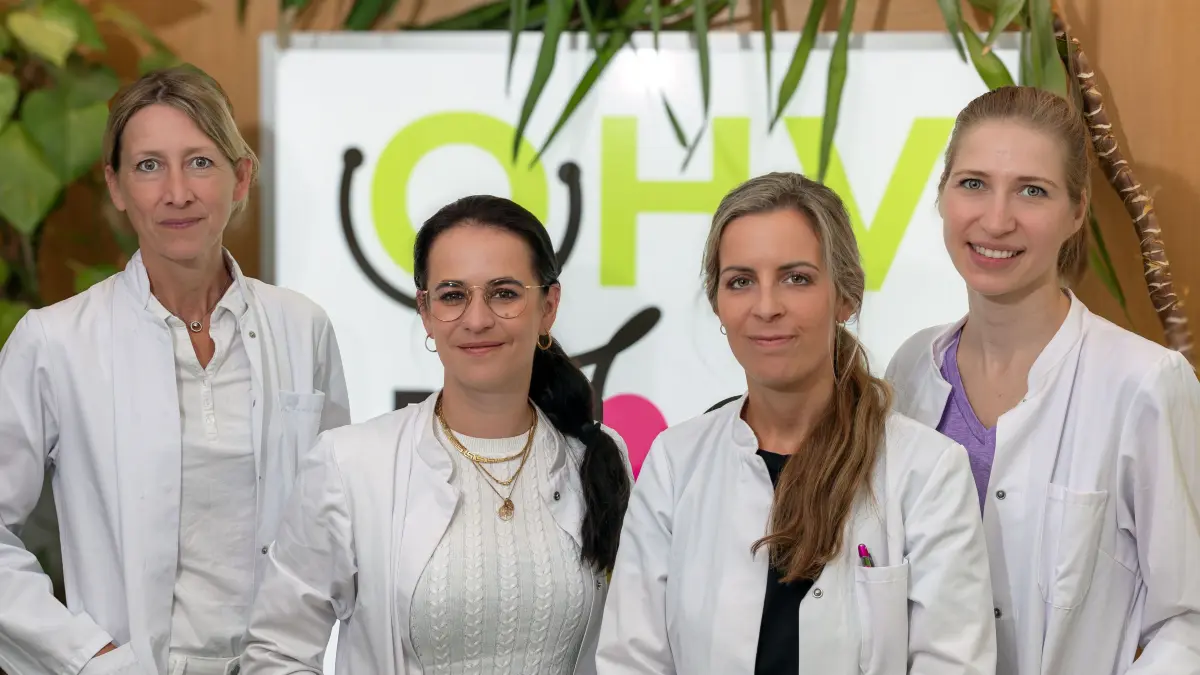 Die OHV Docs in Oranienburg haben Verstärkung bekommen und nehmen noch neue Patienten auf: Dr. Stefanie Karlas, Dr. Juliane Rettig-Zimmermann, Dr. Madeleine Studier und Rebecca Enders (von links).