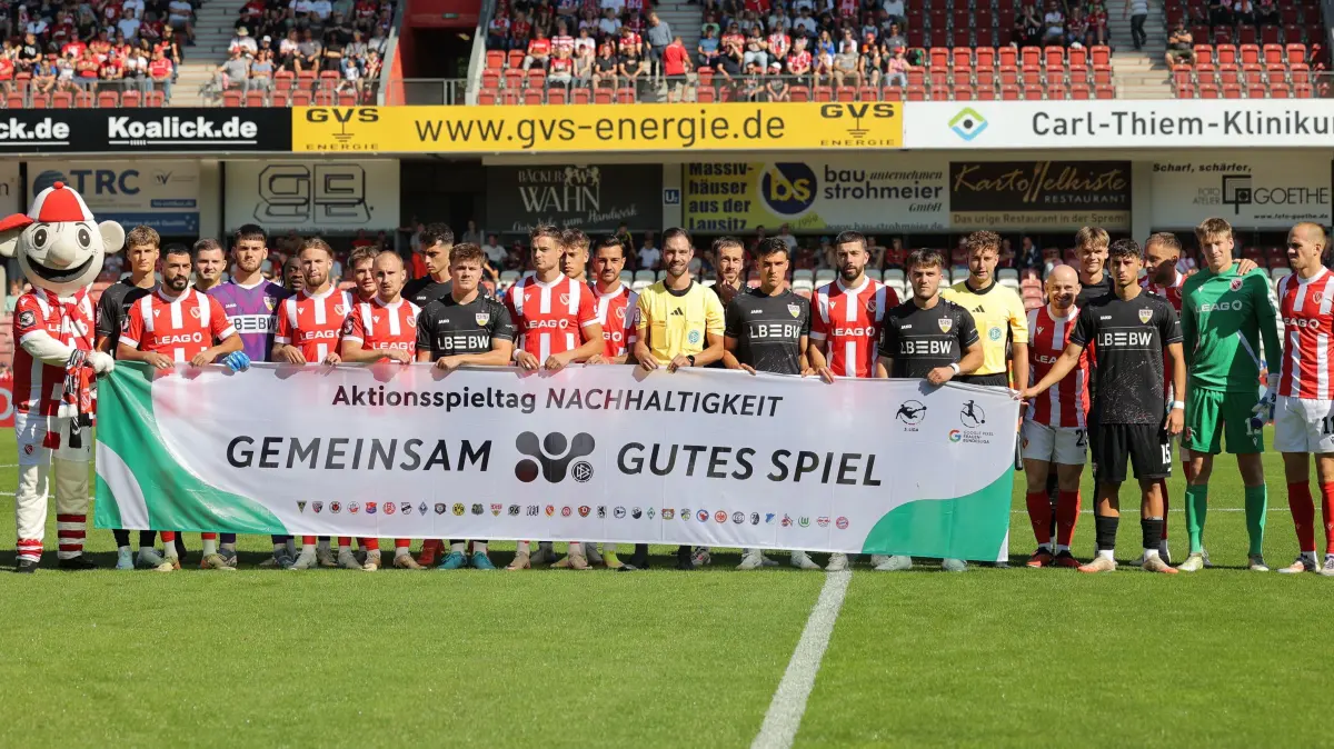 Fussball 3. Liga 2024/2025 FC Energie Cottbus - VfB Stuttgart II: Aktionspieltag Nachhaltigkeit