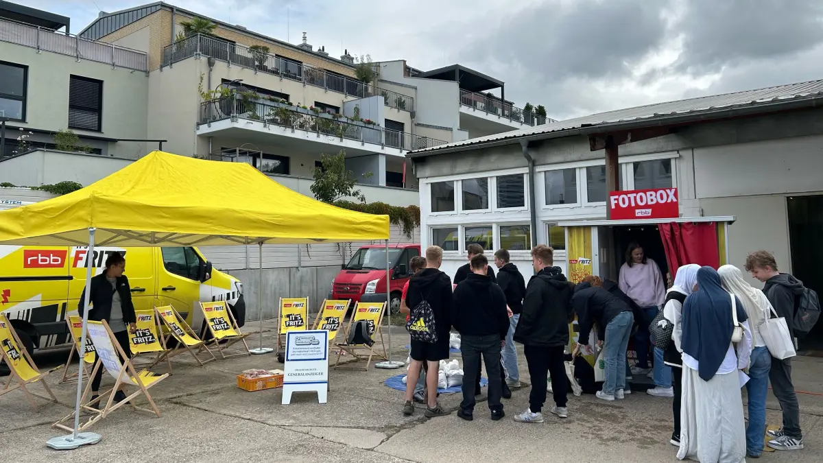 Radio Fritz beim Newscamp Brandenburg in Frankfurt (Oder).