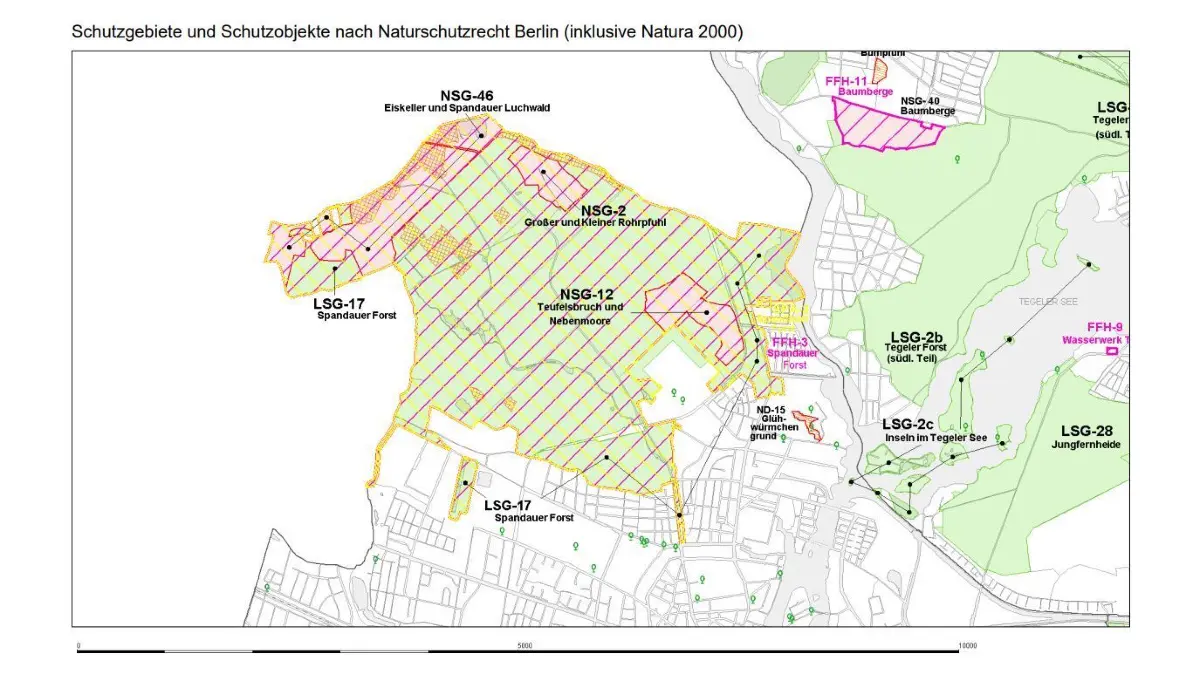 Schutzgebiete und Schutzobjekte nach Naturschutzrecht Berlin (inklusive Natura 2000)