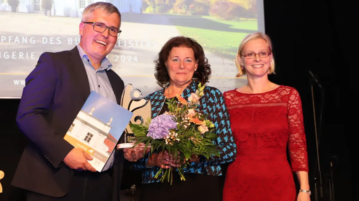 Stadtempfang Oranienburg 2. Oktober 2024, Preise für Sport Vereine Ehrenamt, Motto: Es lebe der Sport, Preis für Marina Relitz