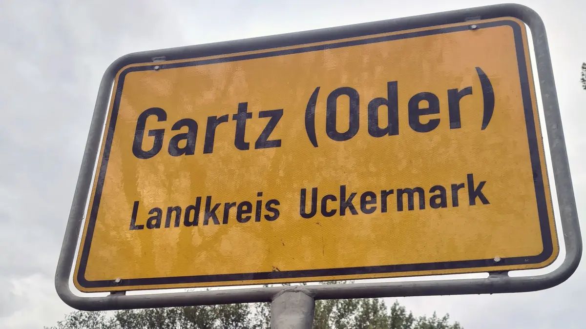 Ortseingangsschild in Gartz