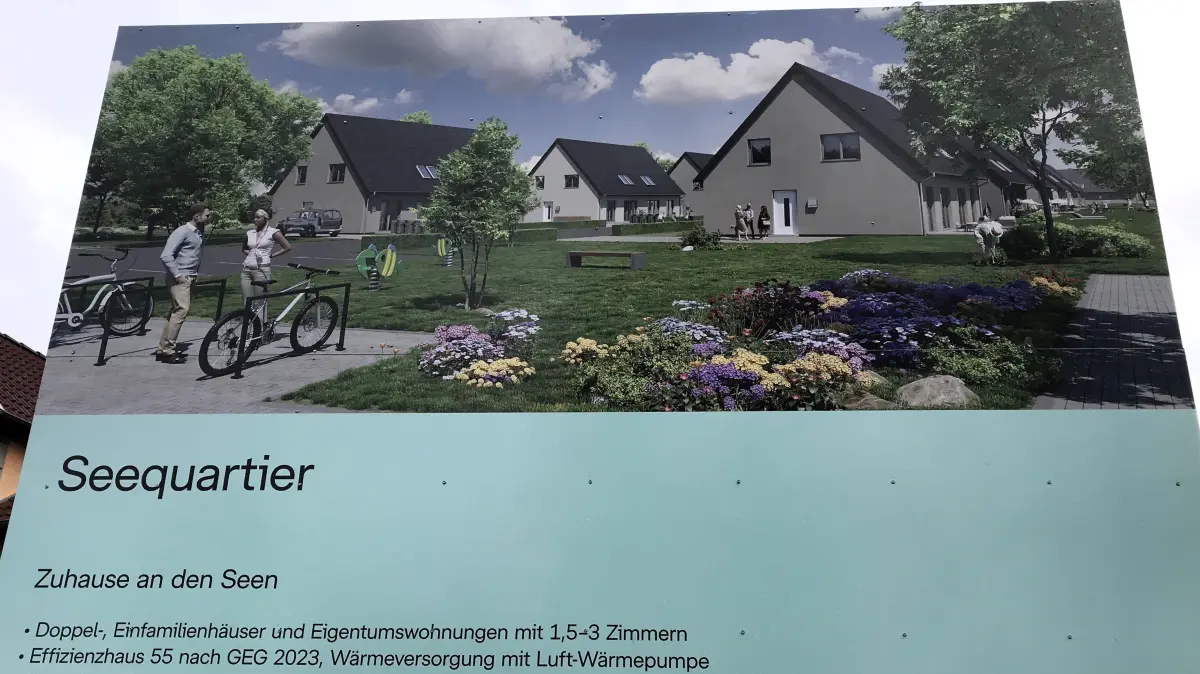 Müllrose. Seequartier in der Seeallee, Bauprojekt der Bonava Deutschland GmbH. Werbetafel. 26.11.2024 Foto: Frank Groneberg