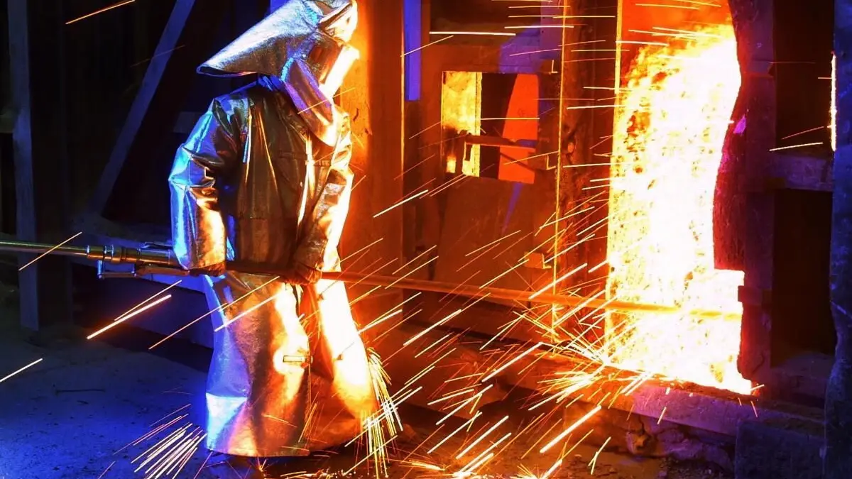 Arbeiter bei Arcelor im Jahr 2002