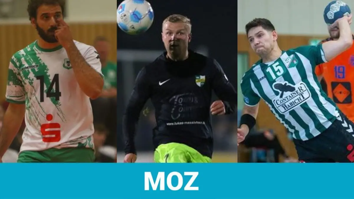 Volleyballer Omar Mohamed, Fußballer Paul Maurer und Handballer Ridha Trabelsi (von links) sind die neuen Kandidaten bei der Wahl zum MOZ-Sportler der Woche.